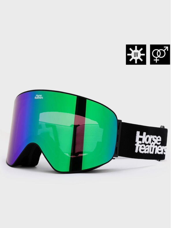 Horsefeathers Očala za deskanje na snegu Edmond - črna/zrcalno zelena HORSEFEATHERS