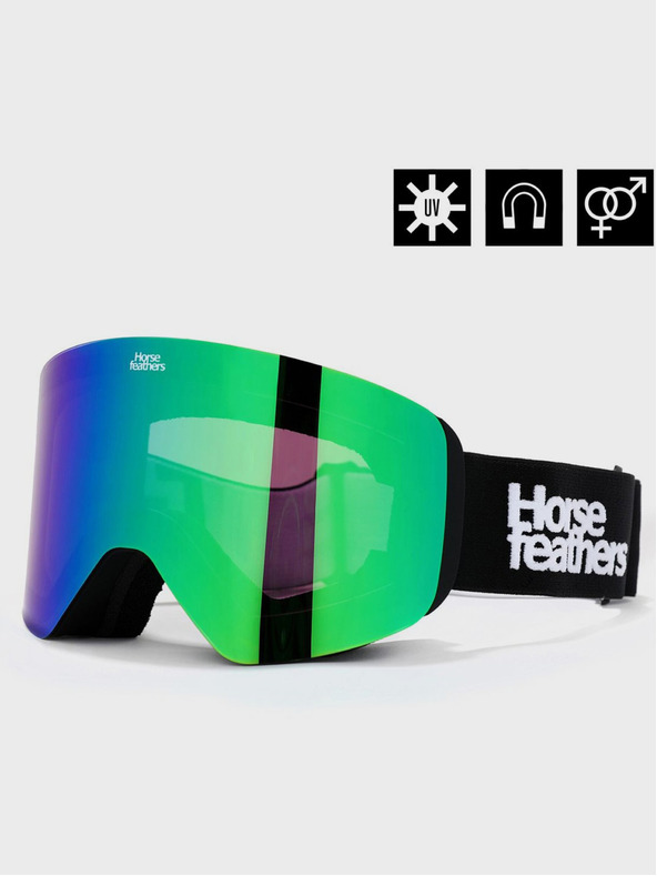 Horsefeathers Očala za deskanje na snegu Colt - črna/zrcalno zelena HORSEFEATHERS