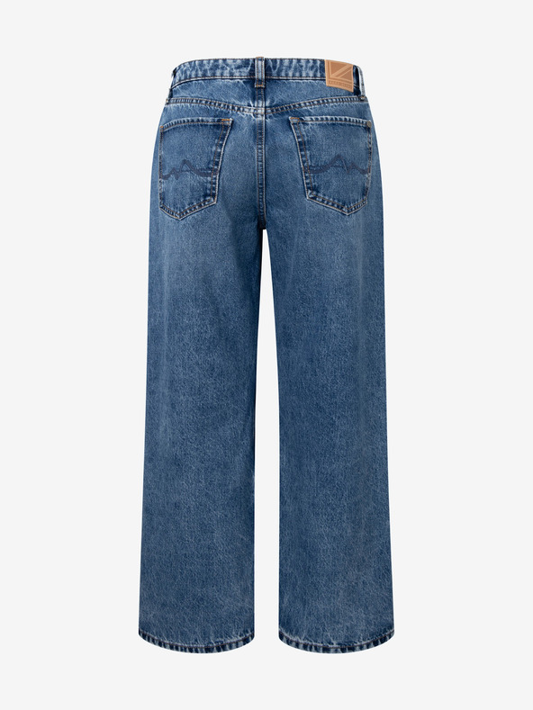 Pepe Jeans Modre ženske krojene kavbojke širokega kroja Pepe Jeans Ani