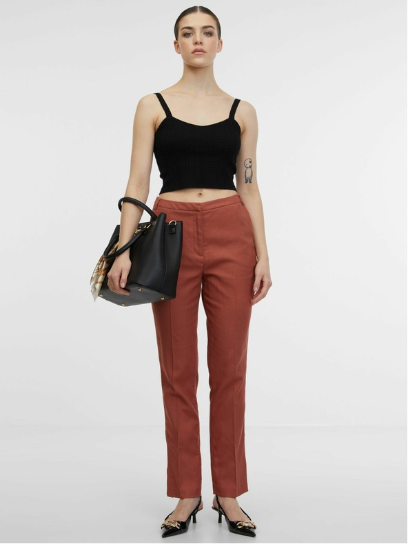 Orsay Rjave ženske hlače ORSAY