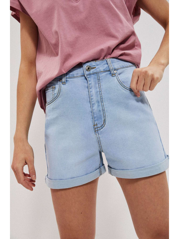 Moodo Svetlo modre ženske kratke hlače iz džinsa Moodo