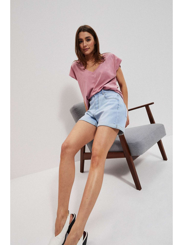 Moodo Svetlo modre ženske kratke hlače iz džinsa Moodo