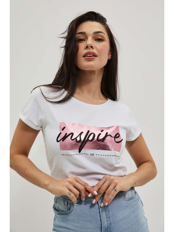 Moodo Ženska majica L-TS-4019 WHITE Moodo