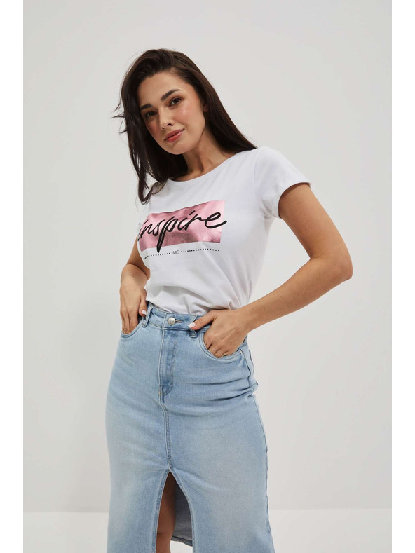 Moodo Ženska majica L-TS-4019 WHITE Moodo