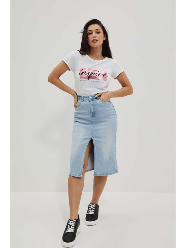 Moodo Ženska majica L-TS-4019 WHITE Moodo