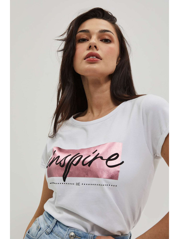 Moodo Ženska majica L-TS-4019 WHITE Moodo