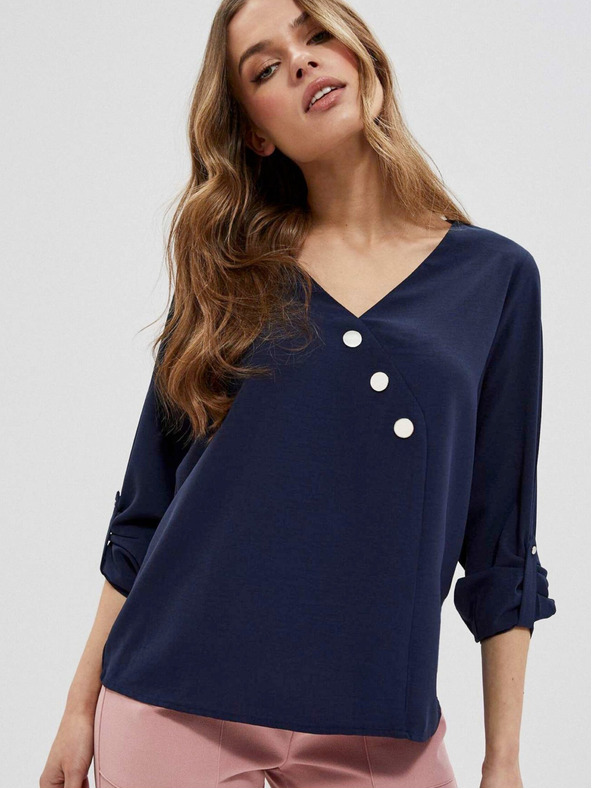 Moodo Temno modra ženska bluza Moodo