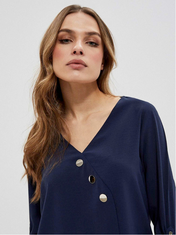 Moodo Temno modra ženska bluza Moodo