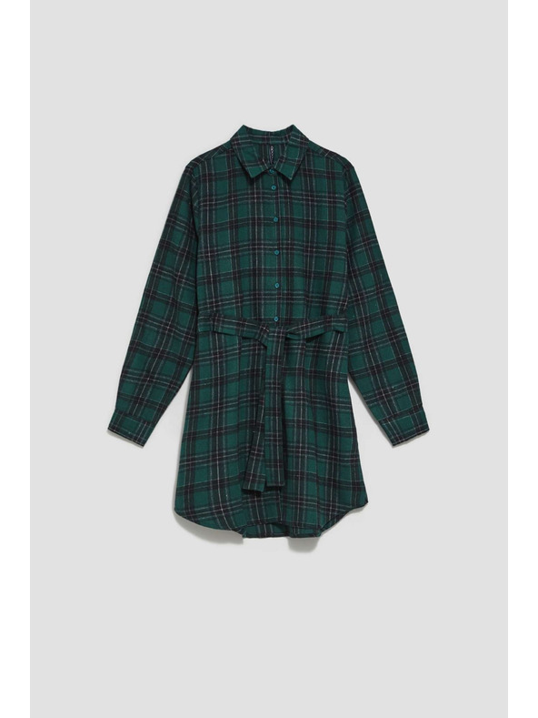 Moodo Temno zelena ženska črtasta majica Moodo