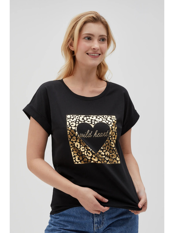 Moodo Ženska črna majica Moodo