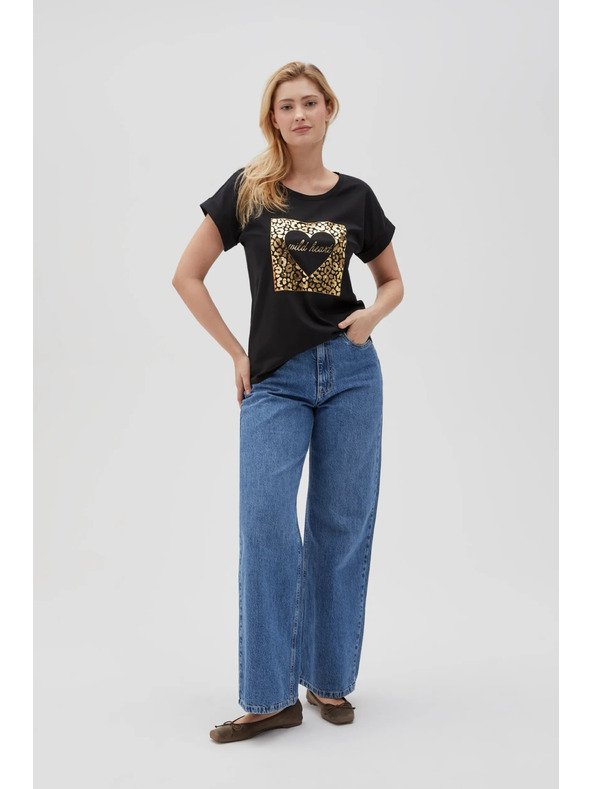 Moodo Ženska črna majica Moodo