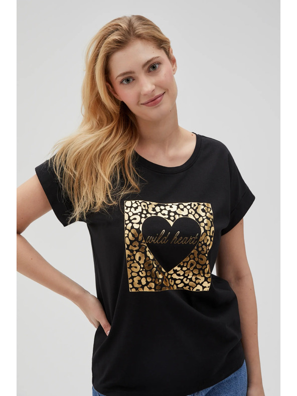 Moodo Ženska črna majica Moodo