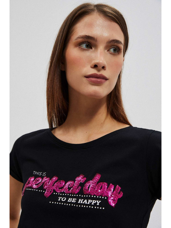 Moodo Ženska majica L-TS-4020 BLACK Moodo