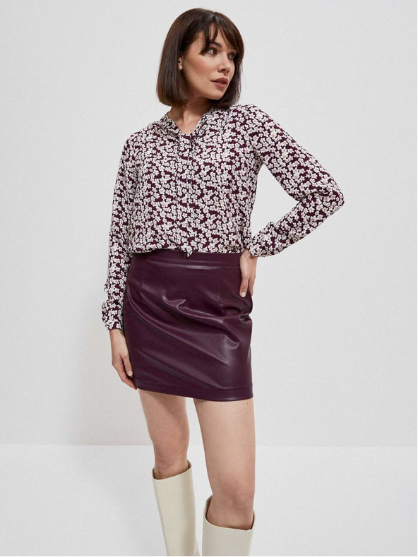 Moodo Bela in vinska ženska cvetlična bluza Moodo