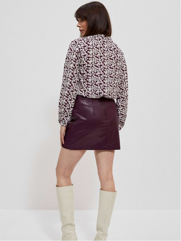 Moodo Bela in vinska ženska cvetlična bluza Moodo