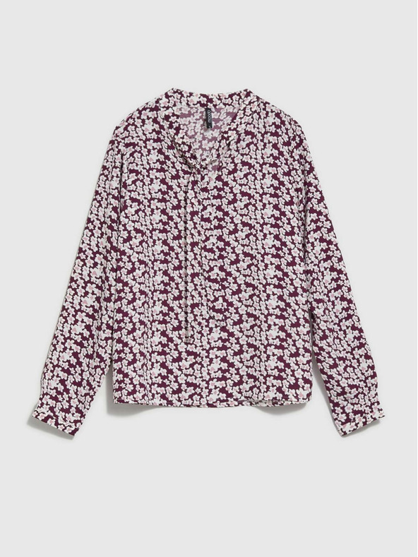 Moodo Bela in vinska ženska cvetlična bluza Moodo