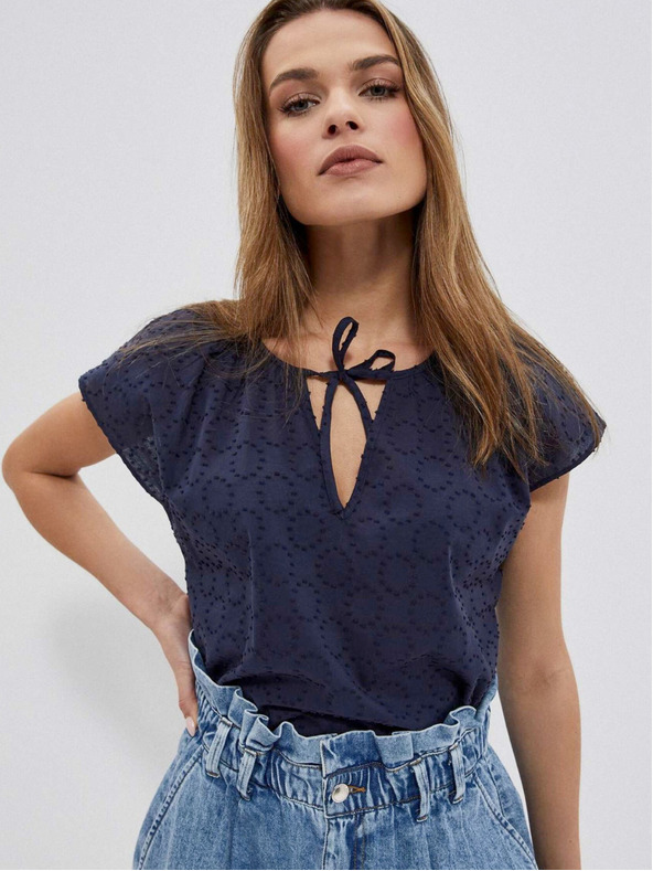 Moodo Temno modra ženska bluza Moodo