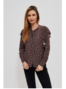 Moodo Rjava ženska cvetlična bluza Moodo