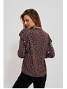Moodo Rjava ženska cvetlična bluza Moodo