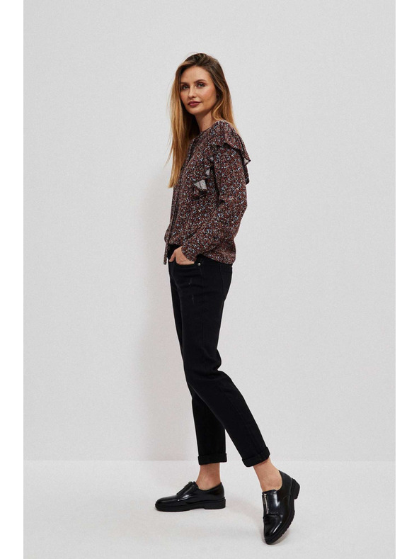 Moodo Rjava ženska cvetlična bluza Moodo