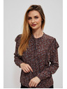 Moodo Rjava ženska cvetlična bluza Moodo