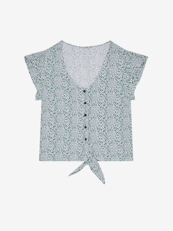 Moodo Bela in zelena ženska vzorčasta srajca Moodo