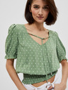 Moodo Zelena ženska bluza s pikami Moodo