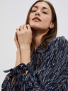 Moodo Temno modra ženska vzorčasta bluza Moodo