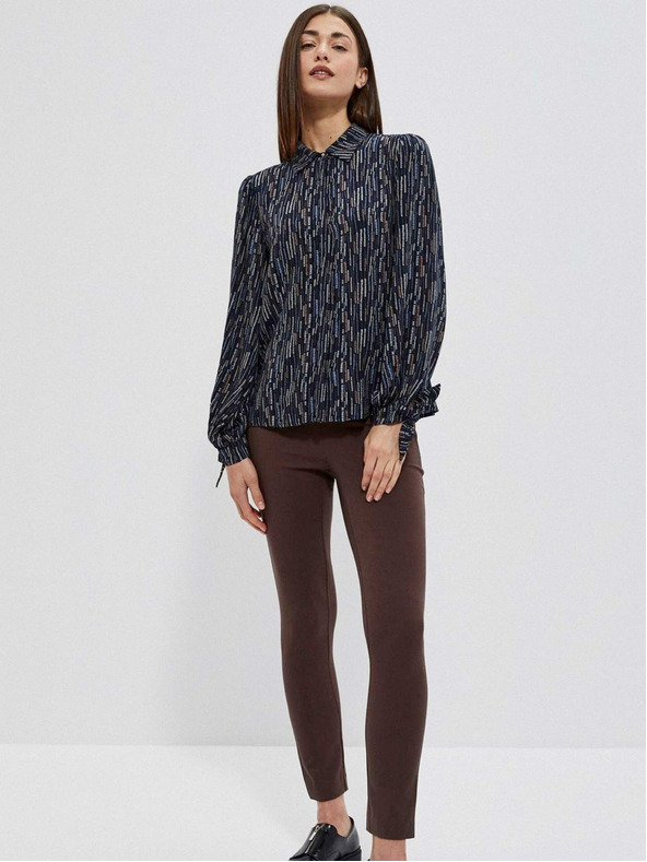 Moodo Temno modra ženska vzorčasta bluza Moodo