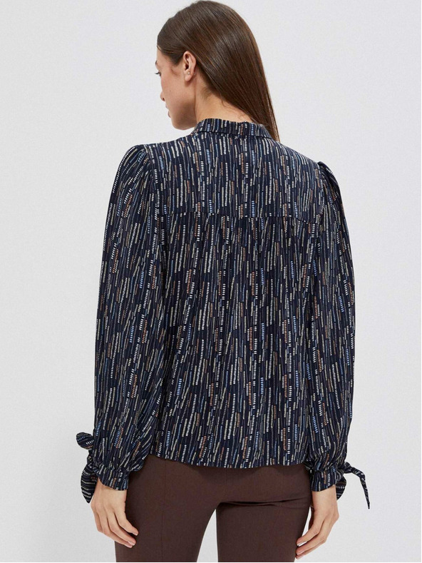 Moodo Temno modra ženska vzorčasta bluza Moodo