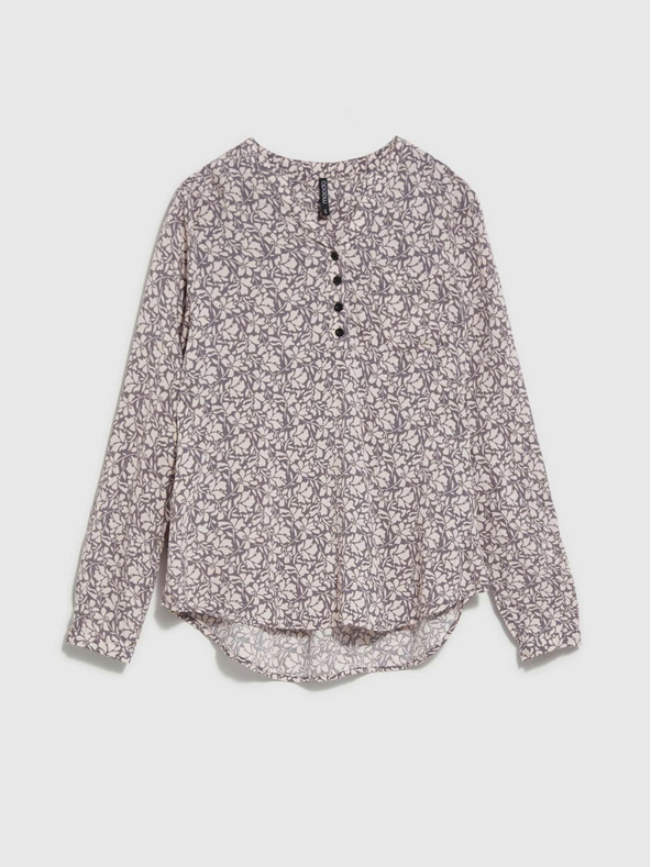 Moodo Bela in siva ženska majica z vzorcem Moodo