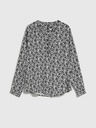 Moodo Bela in črna ženska cvetlična srajca Moodo