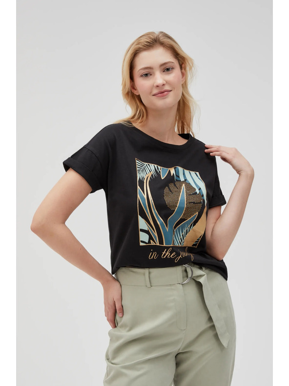 Moodo Ženska črna majica Moodo