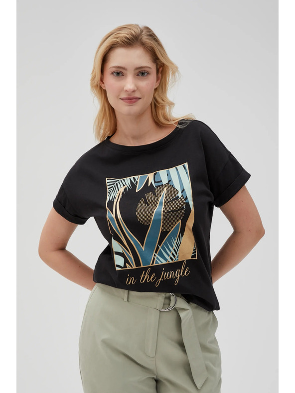 Moodo Ženska črna majica Moodo