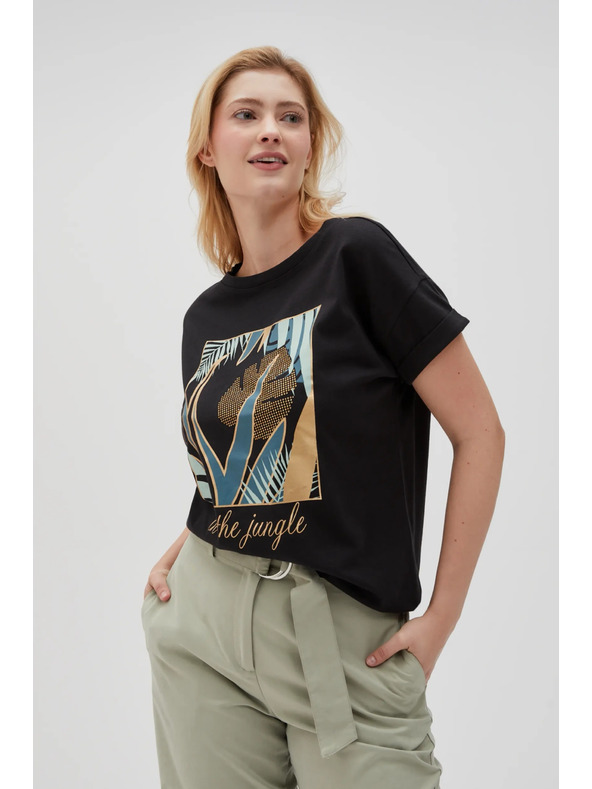 Moodo Ženska črna majica Moodo