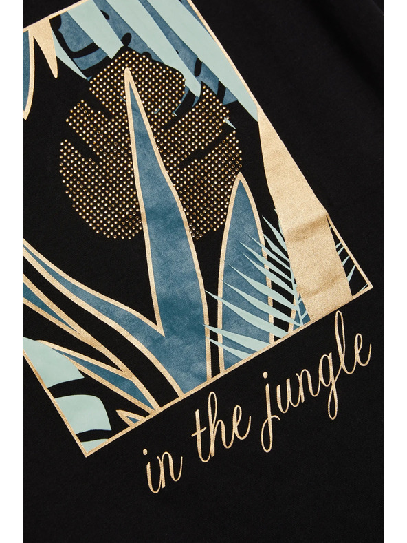 Moodo Ženska črna majica Moodo