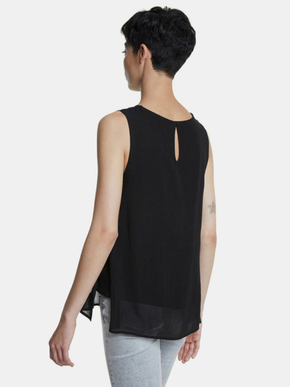 Desigual Črna vzorčasta bluza Desigual -Tebas