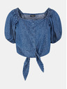 Pieces Modra ženska majica iz džinsa Pieces Tinka