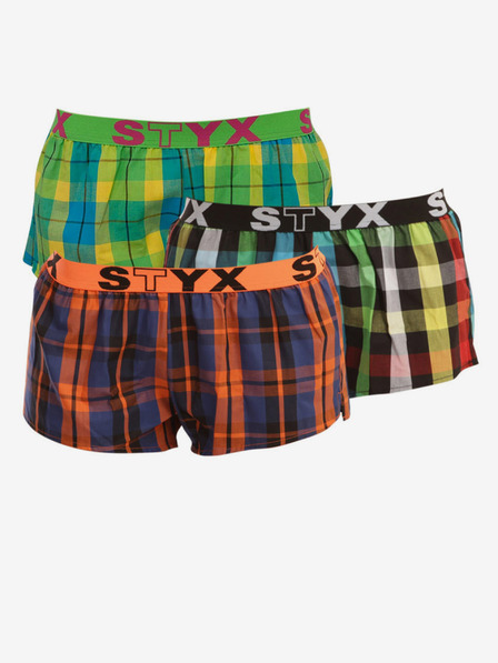 Styx 3PACK ženske športne hlače Styx elastične večbarvne