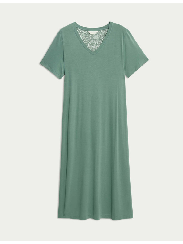 Marks & Spencer Nočna srajca s čipkasto vlogo Marks & Spencer zelena