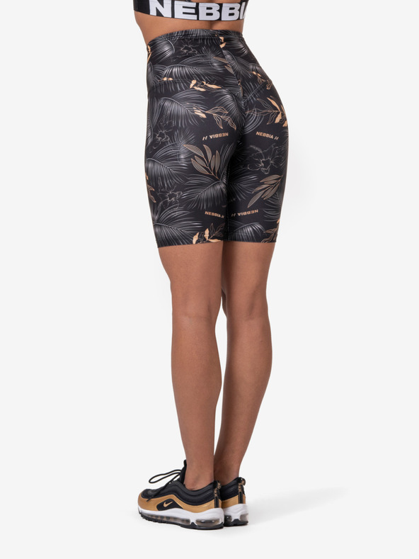 Nebbia Črne ženske kratke hlače z vzorcem Nebbia Biker Shorts