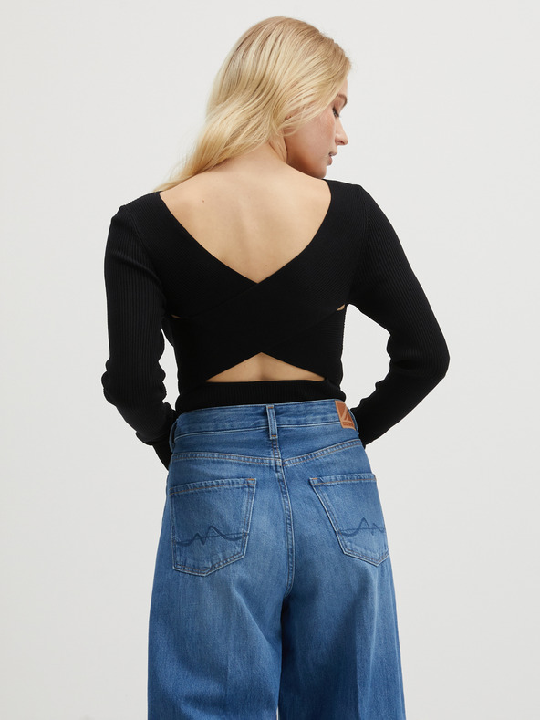 ONLY Črna ženska jopica z razporkom na hrbtu ONLY Emmy