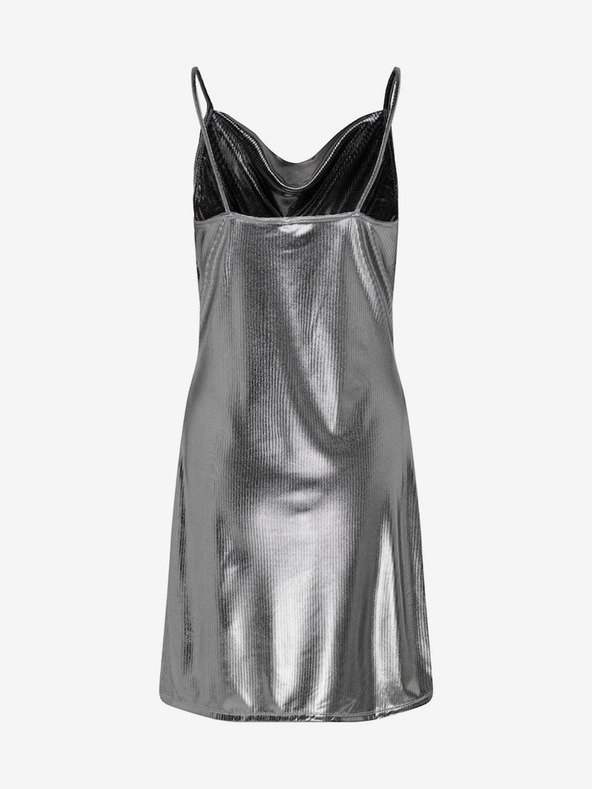 ONLY Ženska kovinska obleka v srebrni barvi ONLY Melia