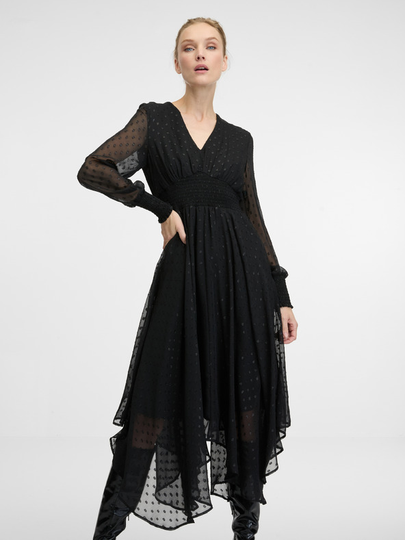 Orsay Črna ženska midi obleka ORSAY