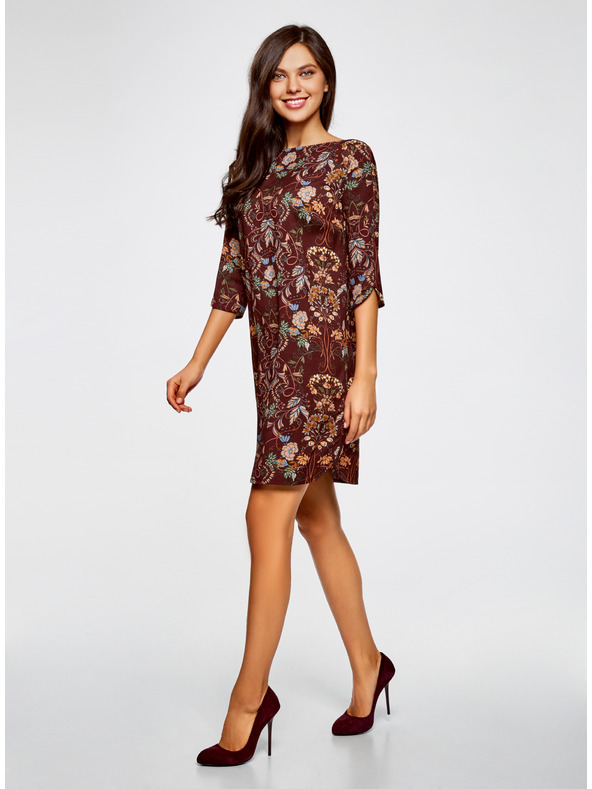 oodji OODJI Ravno krojena potiskana obleka