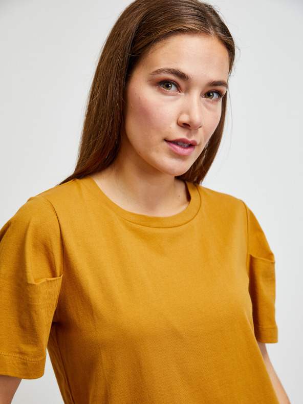 ZOOT.lab Gorčična osnovna majica s kratkimi rokavi METROOPOLIS by ZOOT.lab Leora