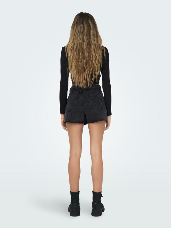 ONLY Črna ženska majica z odprtinami ONLY Nikita