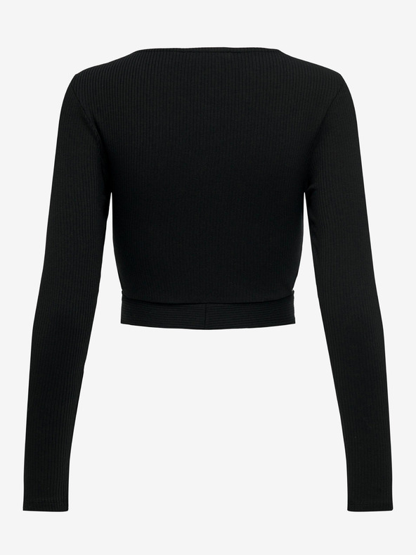 ONLY Črna ženska majica z odprtinami ONLY Nikita