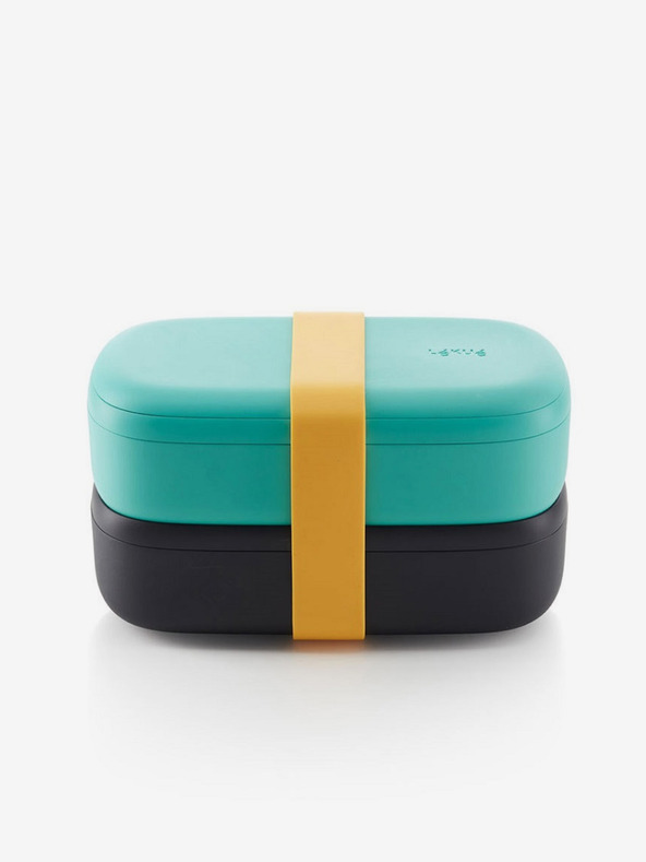 Lékué Črno-turkizna škatla za malico Lékué LunchBox To Go (1000 ml)