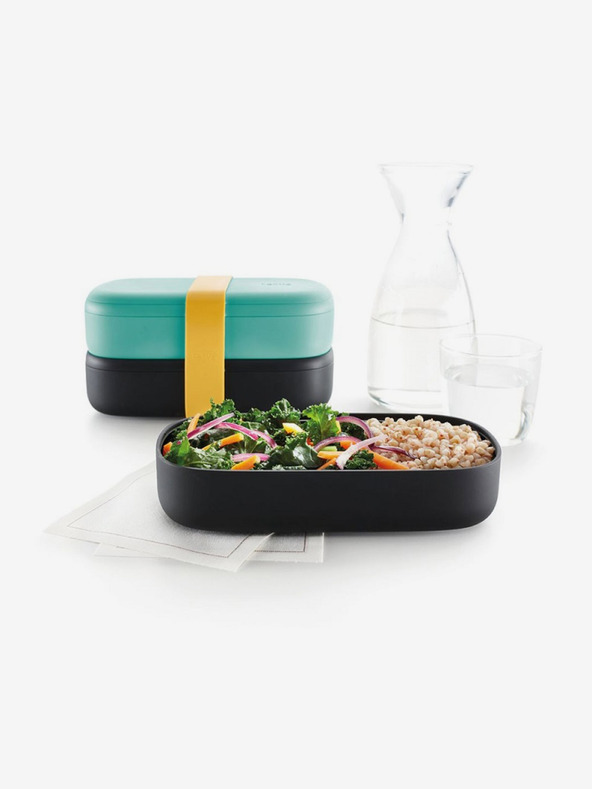 Lékué Črno-turkizna škatla za malico Lékué LunchBox To Go (1000 ml)